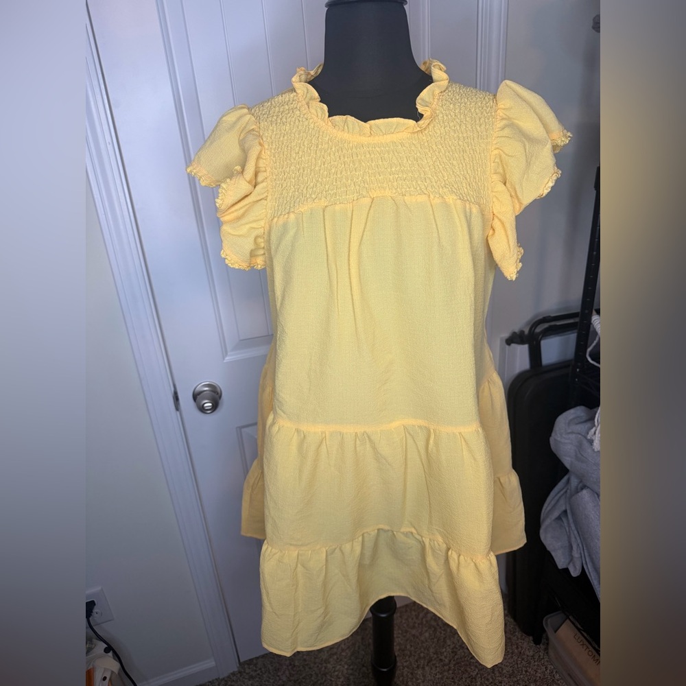 Umgee Sunny Yellow Dress with Ruffles